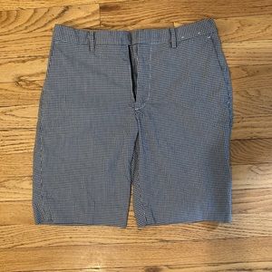 Uniqlo Navy Blue & White Plaid Casual Shorts
